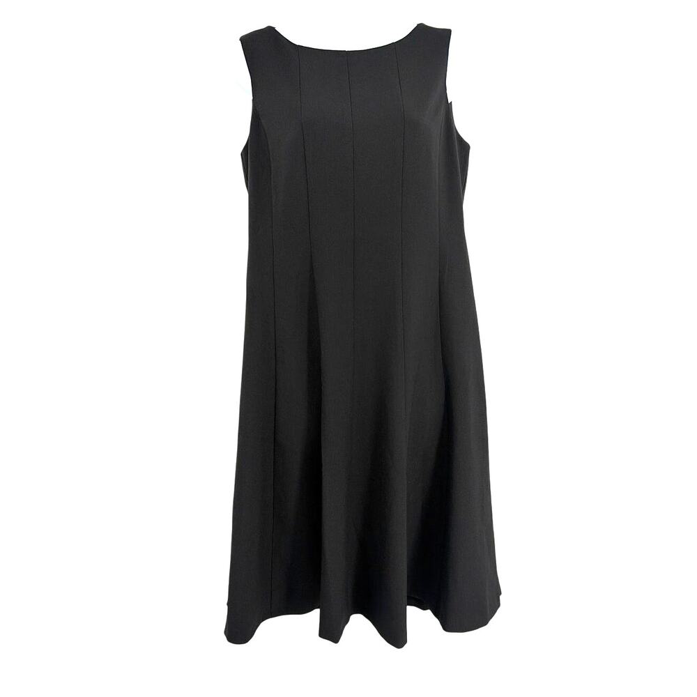 Black Label Evan Picone A-line Dress Sz 6 Black Minimalist Corpcore LBD Preppy